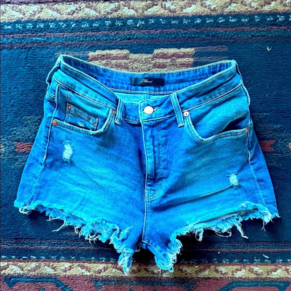 High waisted jean shorts